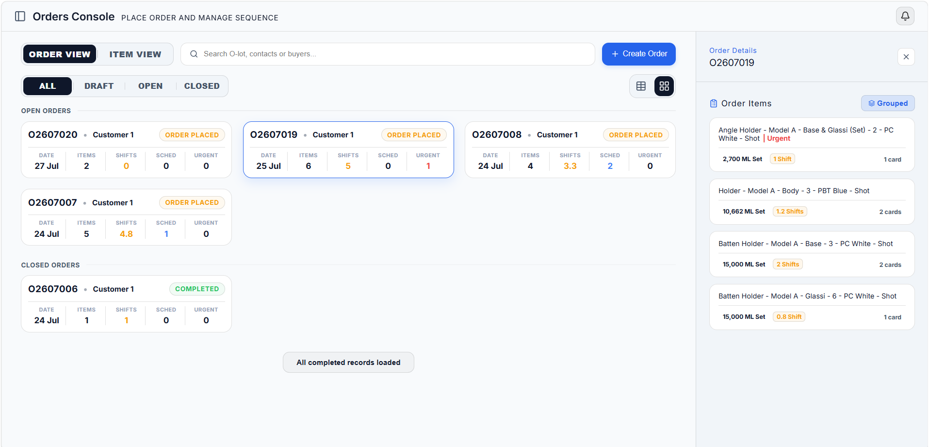 Orders Dashboard - Light Mode